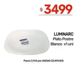Nini Mayorista Luminarc plato postre blanco oferta