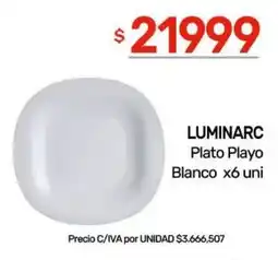 Nini Mayorista Luminarc plato playo blanco oferta