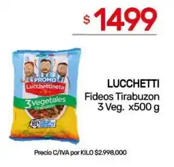 Nini Mayorista Lucchetti fideos tirabuzon 3 veg oferta