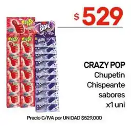 Nini Mayorista Crazy pop chupetin chispeante sabores oferta
