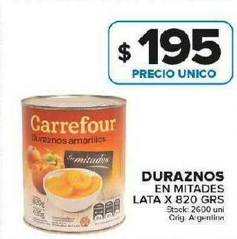 Carrefour Maxi Duraznos En Mitades oferta