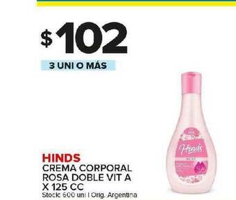 Carrefour Maxi Hinds Crema Corporal Rosa Doble Vit A oferta