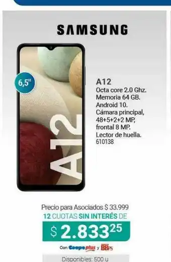 Cooperativa Obrera Samsung A12 oferta