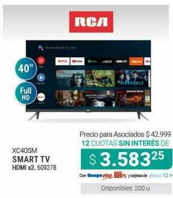 Cooperativa Obrera Rca Smart Tv oferta