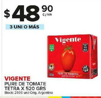 Carrefour Maxi Vigente Pure De Tomate Tetra oferta