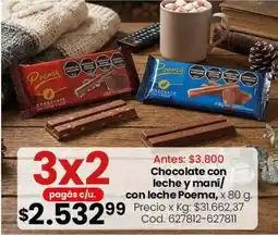 Coto Poema chocolate con leche y maní/ con leche oferta