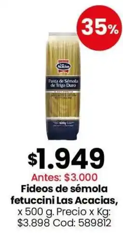 Coto Las acacias fideos de sémola fetuccini oferta