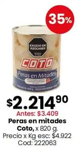 Coto Coto peras en mitades oferta