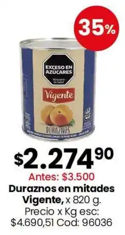 Coto Vigente duraznos en mitades oferta