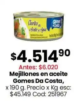 Coto Gomes Da Costa mejillones en aceite oferta