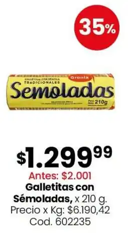 Coto Granix galletitas con sémola tradicionales oferta