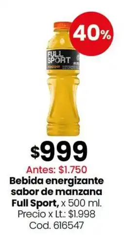 Coto Full sport bebida energizante sabor de manzana oferta
