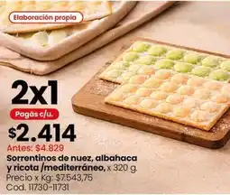 Coto Sorrentinos de nuez, albahaca y ricotta / mediterráneo, cod. 11730-11731 oferta