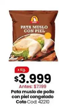 Coto Coto - pata muslo de pollo con piel congelado oferta
