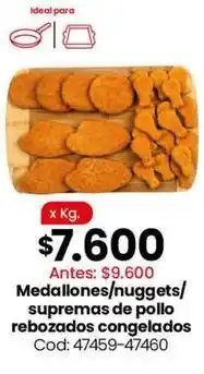 Coto Ideal - medallones/nuggets/supremas de pollo rebozados congelados cod: 47459-47460 oferta