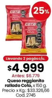 Coto Coto - queso reggianito rallado oferta