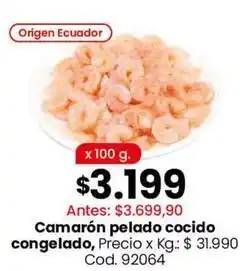 Coto Origen - camarón pelado cocido congelado oferta