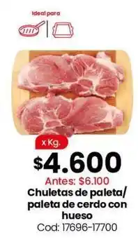 Coto Ideal - chuletas de paleta/ paleta de cerdo con hueso cod: 17696-17700 oferta