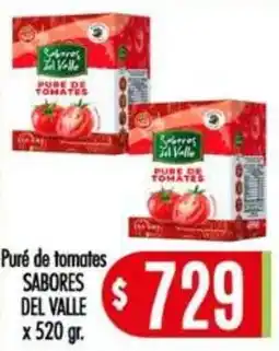 Supermercados Caracol Sabores del valle puré de tomates oferta