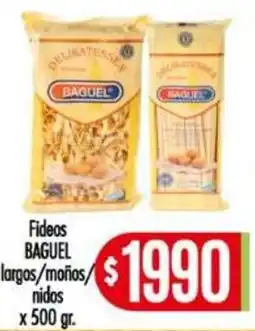 Supermercados Caracol Baguel fideos largos/moños/nidos oferta