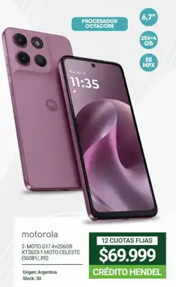 Hendel motorola 2-moto g17 4+256gb oferta