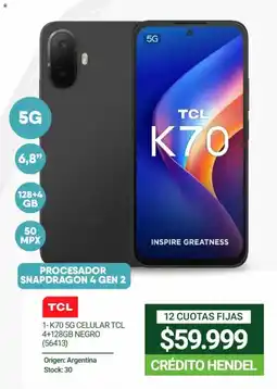 Hendel Tcl k70 5g celular oferta