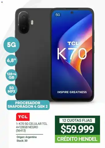 Tcl k70 5g celular