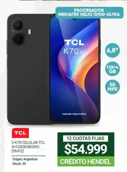 Hendel Tcl 2-k70 celular tcl oferta