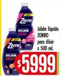 Supermercados Caracol Zorro jabón líquido para diluir oferta