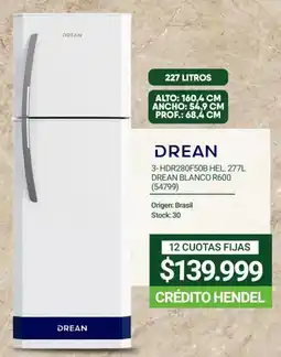Hendel Drean refrigerador blanco r600 oferta