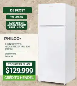 Hendel Philco hel.c/freezer 199l bco oferta