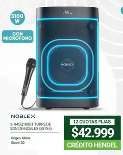 Hendel Noblex torre de sonido noblex oferta