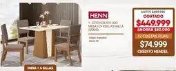 Hendel Henn 1- s210+s35-510 jgo mesa 1.2+4sillas milla oferta