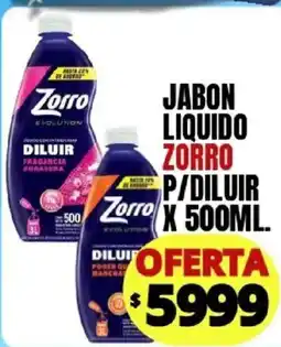 Supermercados Mariano Max Zorro jabon liquido p/diluir oferta