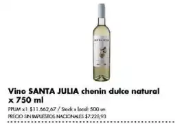 Disco Santa julia vino chenin dulce natural oferta