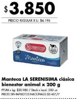 Disco La serenisima manteca clasica oferta