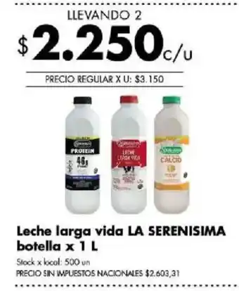 La serenisima leche larga vida