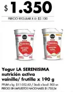 Disco La serenisima yogur nutricion activa vainilla frutilla oferta