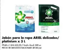 Disco Ariel jabón para la ropa delicados/platinum oferta
