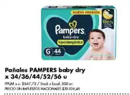 Disco Pampers pañales baby dry oferta