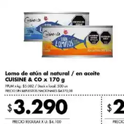 Disco Cuisine & Co lomo de atún al natural / en aceite oferta