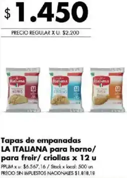 Disco La italiana tapas de empanadas para horno/para freir/criollas oferta