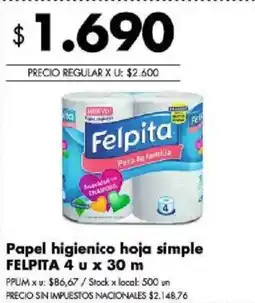 Disco Felpita papel higienico hoja simple oferta