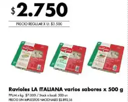 Disco La italiana ravioles varios sabores oferta