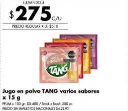 Disco Tang jugo en polvo varios sabores oferta