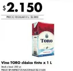 Disco Toro vino tinto clásico oferta