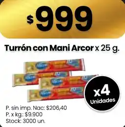 Changomas Arcor turrón con mani oferta