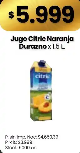 Changomas Citric jugo citric naranja durazno oferta