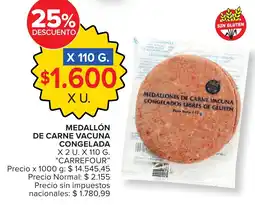 Carrefour Carrefour medallón de carne vacuna congelada oferta