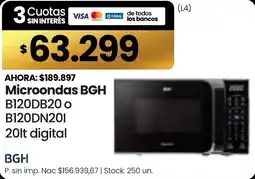 Changomas Bgh microondas bgh b120db20 o b120dn20i oferta